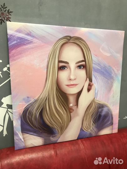 Портрет по фото на холсте
