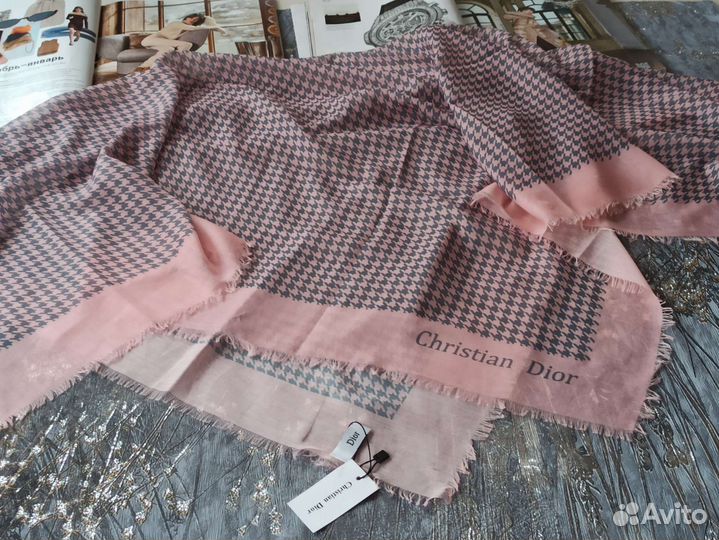 Платок Батист Модал Christian Dior розовый новый