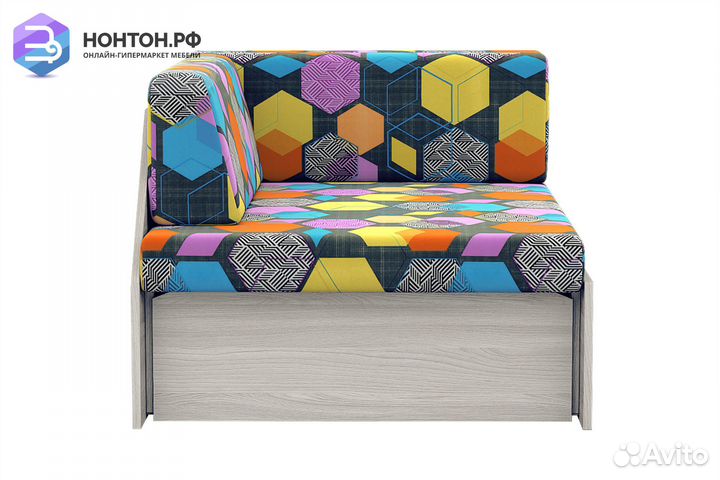 Диван выкатной №1 ясень шимо светлый / принт геоме