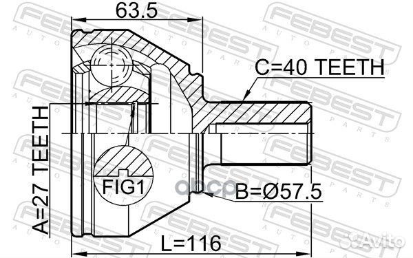 2910-fliif ШРУС наружный к-кт Volvo S60 II 10