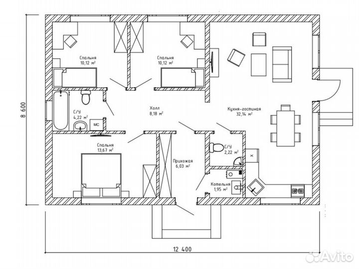 Дом из кирпича 100м2 под ключ