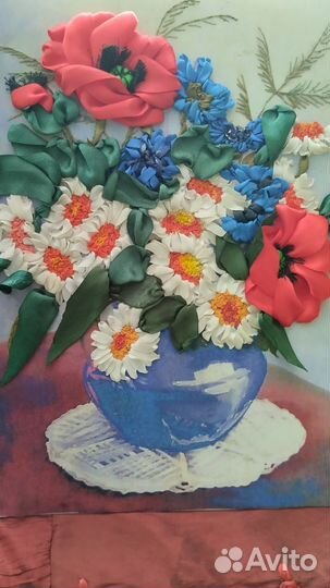 Картина вышивка лентами