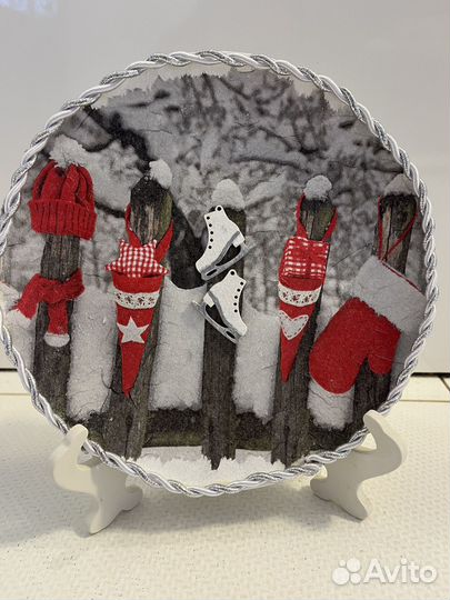 Новогодняя 3d тарелка