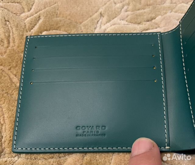 Зеленый кожаный кошелек Goyard Victoire Wallet