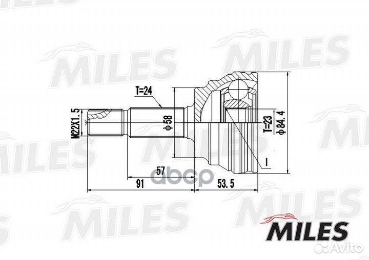 Шрус toyota echo/yaris 1.5 99-06 нар
