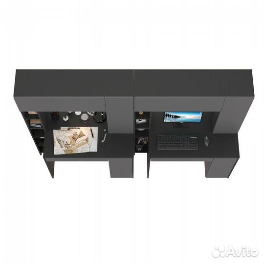 Два стола для домашнего офиса Mobi Комфорт 12.71 цвет антрацит/тёмно-серый