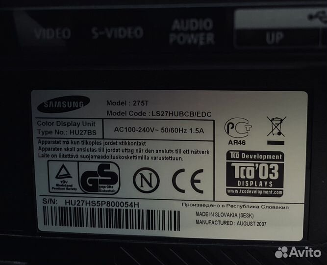 Монитор Samsung SyncMaster 275T