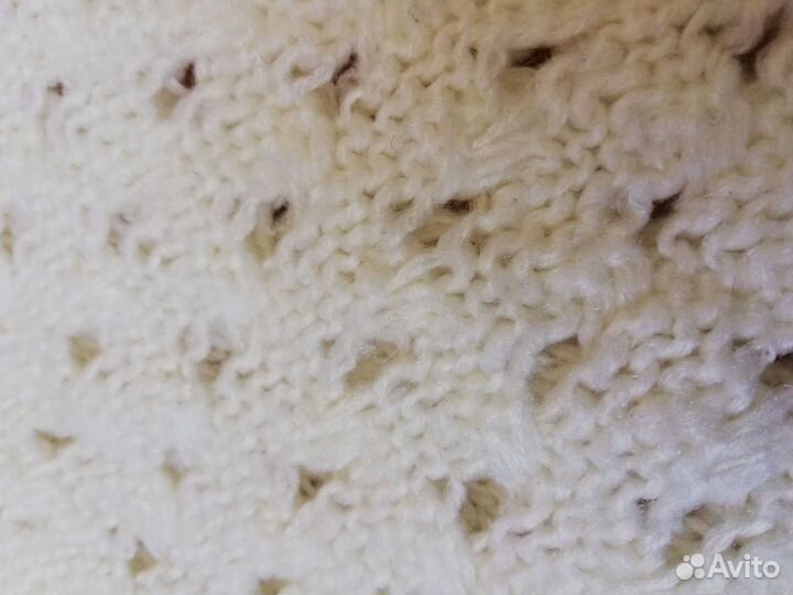 Снуд шарф белый вязаный зимний тёплый 175*13 см (2