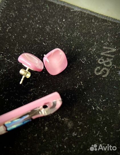 Комплект серьги и подвеска муранское стекло