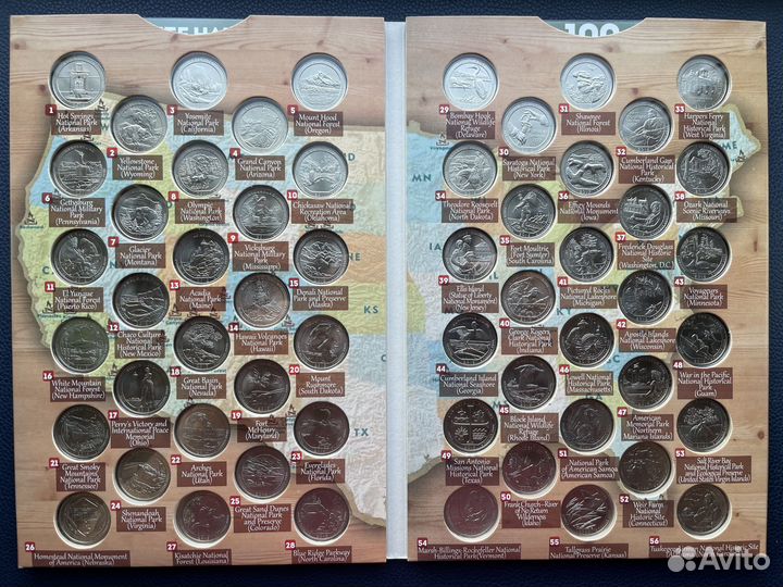 США 25 центов Национальные парки