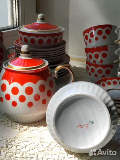 Сервиз винтажный кфз Чайка 60- 70 г. 27 предметов