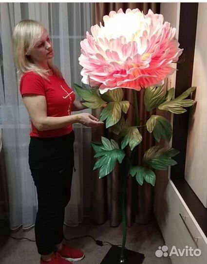 Пион - торшер. Цветы из изолона