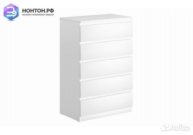 Комод Мальта 5 ящиков белый