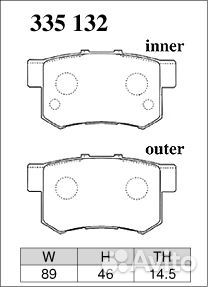 Dixcel Колодки EC зад Honda Accord (CU1)