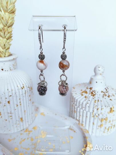 Серьги с натуральными камнями