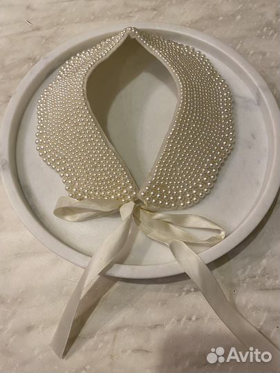 Вротничок воротник накладной жемчужиный белый