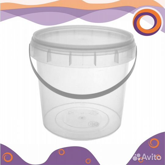 Ведро прозрачное пластиковое 2,25 л
