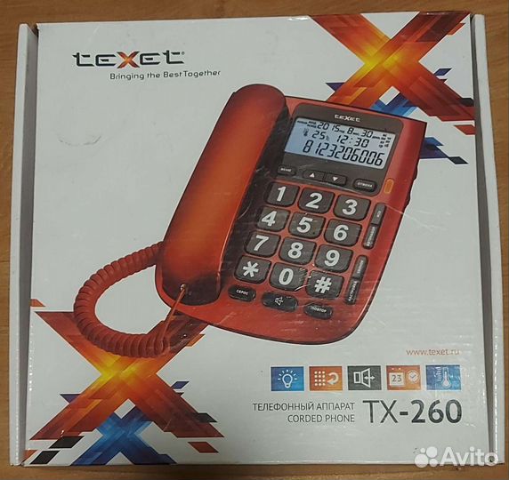 Стационарный ретро телефон Textel