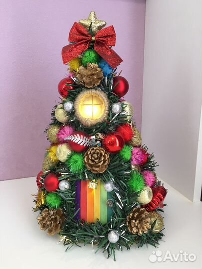 Елка искусственная с подсветкой, ручная работа