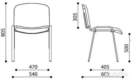 Стулья для посетителей ISO chrome V-27 красный к/з