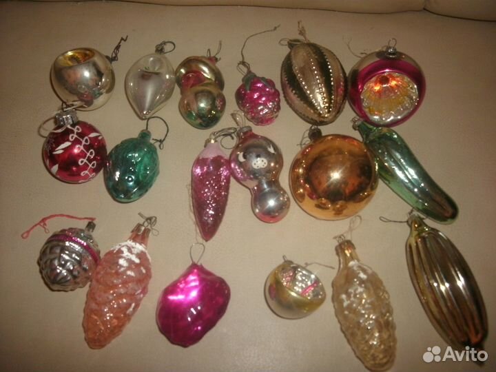 2) елочная игрушка СССР 18шт. советская ёлка рарик