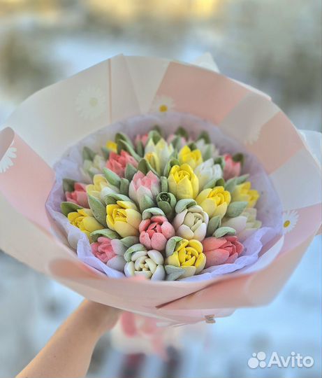 Букет из зефира для маленькой девочки