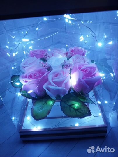 Мыльные розы в коробке