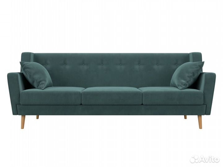 Прямой диван Брайтон 3, Велюр, Модель 109149