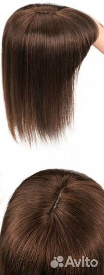 Накладка из натуральных волос каштановый
