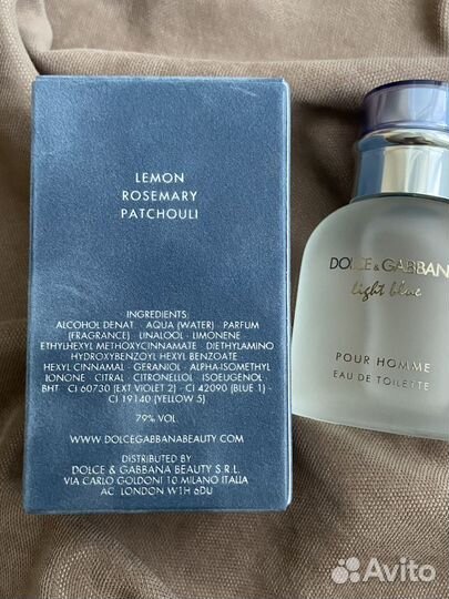 Туалетная вода dolce gabbana light blue pour homme