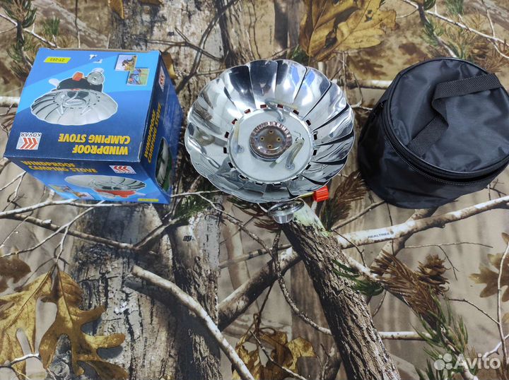 Плитка газовая походная ветрозащитная с чехлом