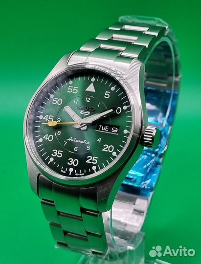 Часы Seiko mod Pilot green rays (39мм)