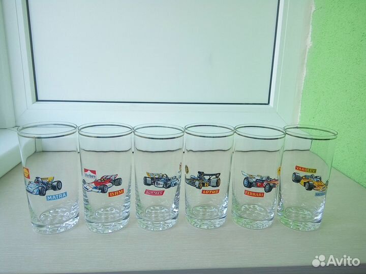Стаканы Формула1 70-80гг высокие Богемия