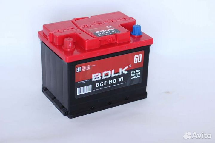 Аккумулятор 60Ач bolk 500A прямая полярность