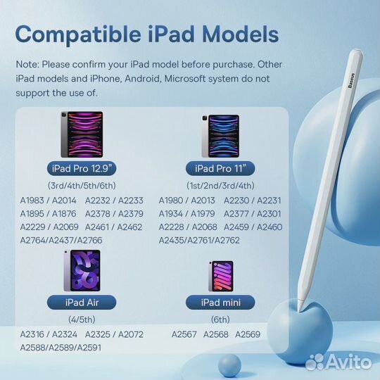 Стилус Baseus для iPad Apple Pencil 2-го поколения