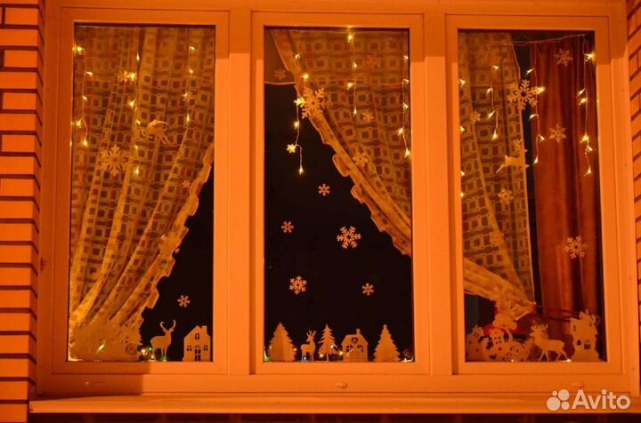 Гирлянда бахрома 3м