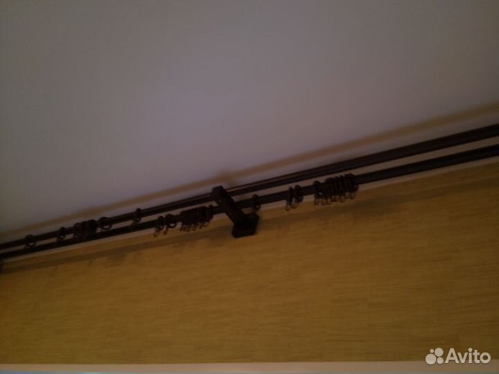 Карниз для штор двухрядный деревянный
