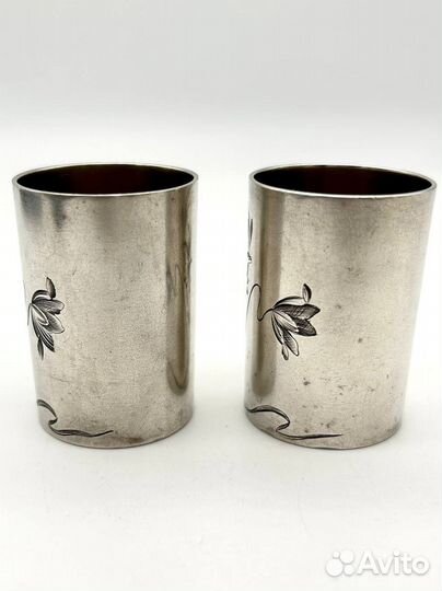 Набор 2 стопки серебро 84 проба, вес 63,3 гр