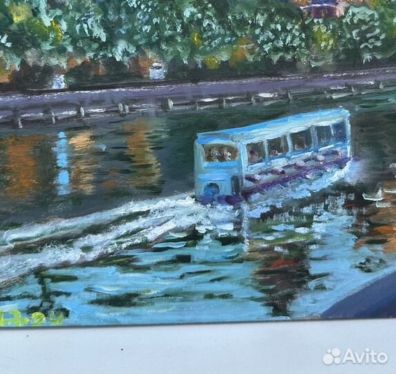 Картина маслом городской пейзаж 21х29