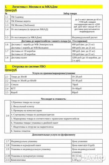 Фулфилмент для wildberries/ozon под ключ