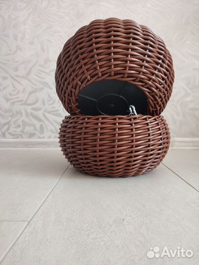 Кашпо из искусственного ротанга подвесное