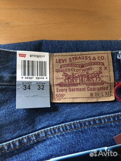 Джинсы levis 505 винтаж 2002г(новые)