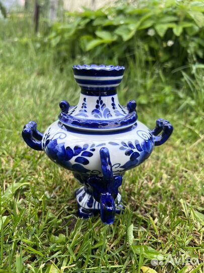 Самовар Гжель мини