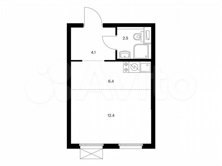 Квартира-студия, 25,4 м², 14/24 эт.