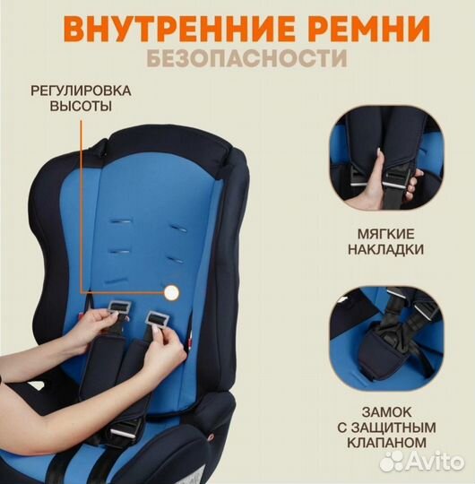 Детское (новое) автокресло + бустер 9-36кг