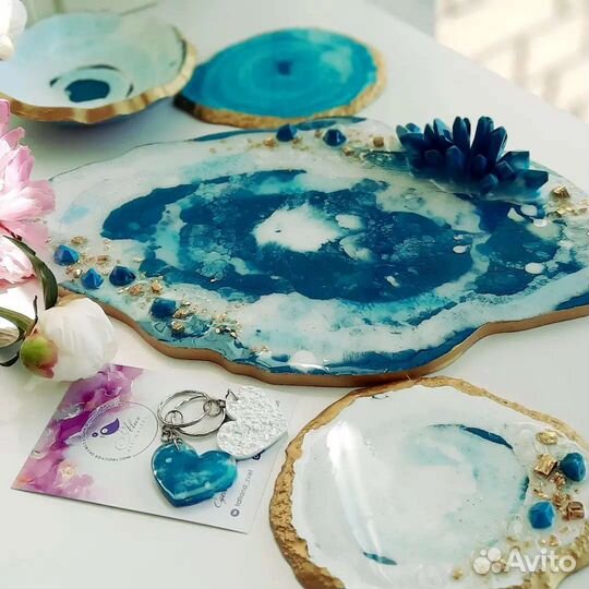 Бирюзовый подарочный набор посуды