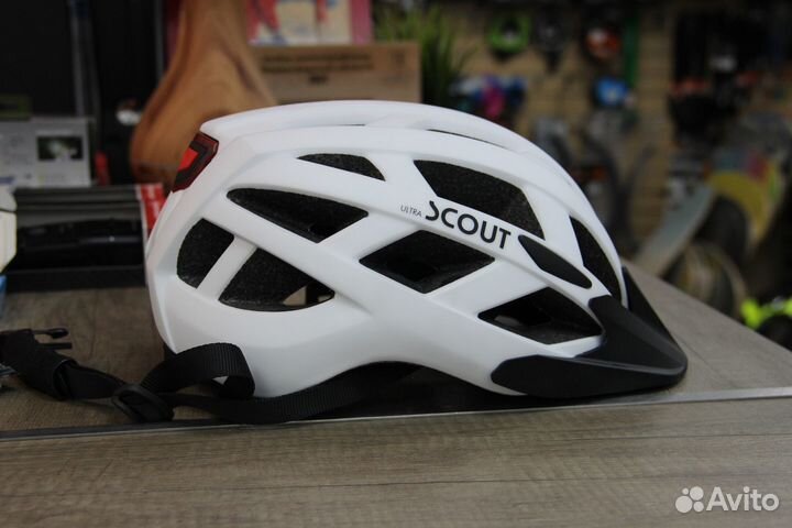 Велошлем Ultra Scout Eventum Белый с подсветкой