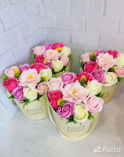 Букеты из мыльных цветов, роз