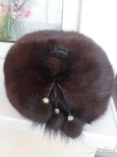 Норковая женская шапка (Берет)