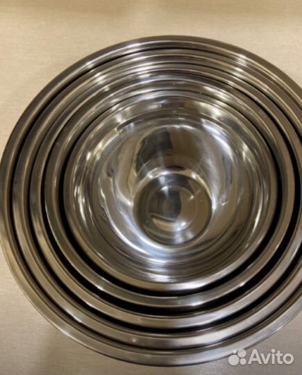 Набор мисок с крышками из 5шт нержавеющая сталь